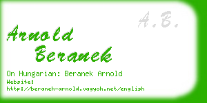 arnold beranek business card